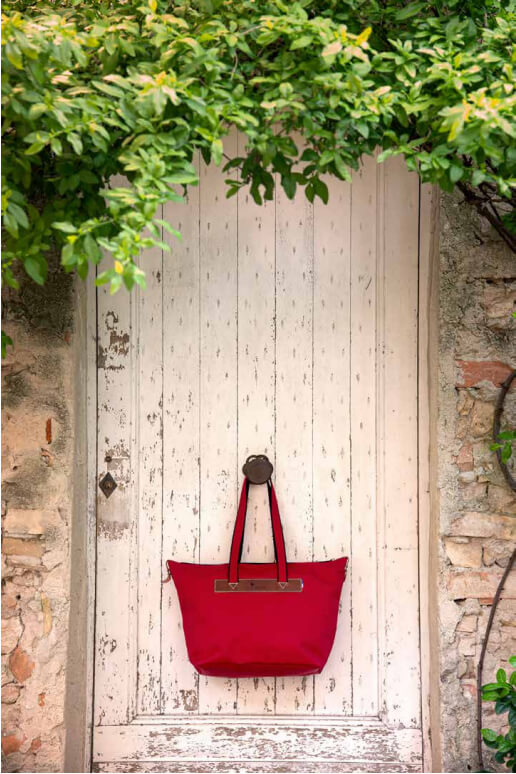 Sac à main rouge Les Minettes en toile et cuir fabriqué en France