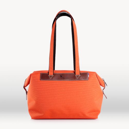 Sac cabas zippé  46 cm  Orange/Tabac